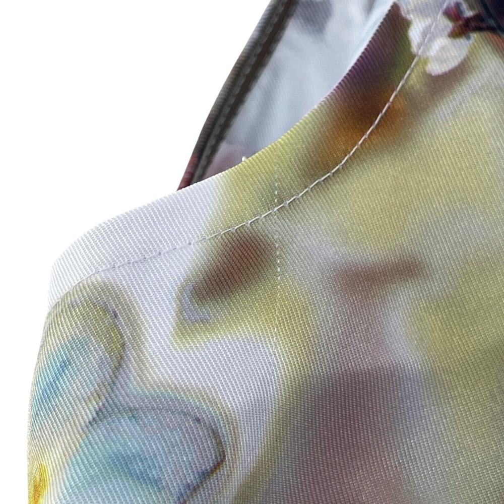Nicole‎ Miller Dress 14 Cherry Blossom Watercolor Floral Art to Wear Open Back - Picture 3 of 13